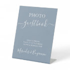 Wedding Photo Guest Modern Calligraphy Dusty Blue 