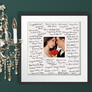 Wedding Photo Guests Sign Borders Poster