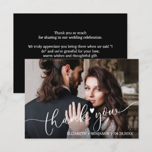 Wedding Photo Hand-Lettered Budget Thank You Card