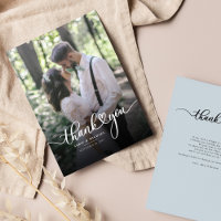 Wedding Photo Hand-Lettered Thank You Card