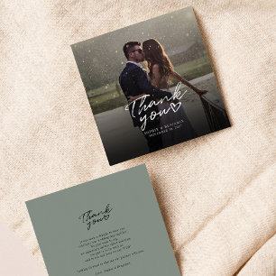 Wedding Photo Hand-Lettered Thank You Card