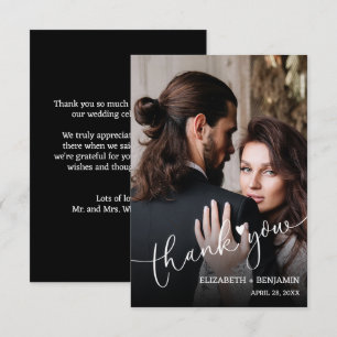 Wedding Photo Hand-Lettered Thank You Card