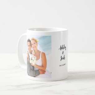 Wedding Photo Handwritten Script Coffee Mug