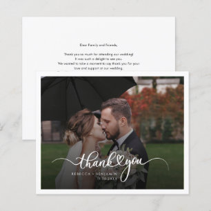 Wedding Photo Handwritten Thank You Card