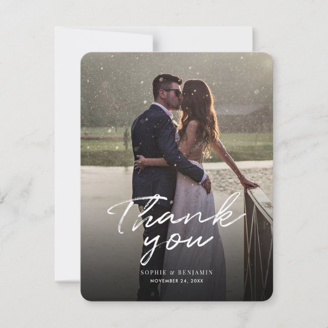 Wedding Photo Handwritten Thank You Card (Front)