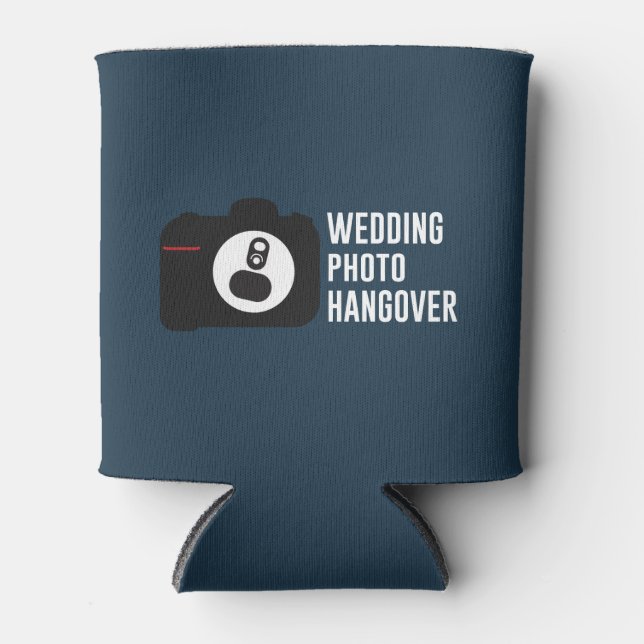 Wedding Photo Hangover Podcast Beer Can Cooler (Front)