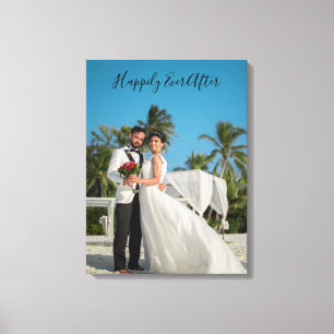 Wedding Photo Happily Ever After Add Date Names Canvas Print
