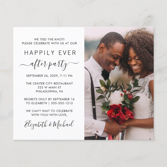 Wedding Photo Happily Ever After Party Invitation Flyer (Front)