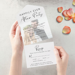 Wedding Photo Happily Ever After Reception All In One Invitation