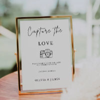 Wedding Photo Hashtag Sign, Capture the Love Sign,