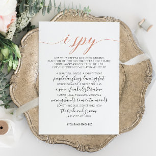 Wedding Photo Hunt Game I Spy Game Card