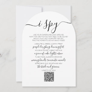 Wedding Photo Hunt Game I Spy Game QR Code Card