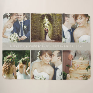 Wedding Photo Keepsake Gift for Newlywed Couple Sherpa Blanket