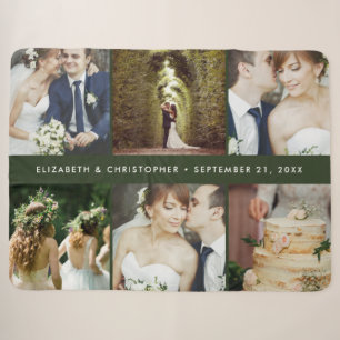 Wedding Photo Keepsake Gift for Newlywed Couple Sherpa Blanket