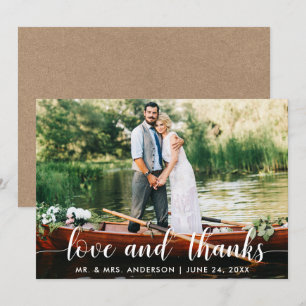 Wedding Photo Love and Thanks Kraft Card
