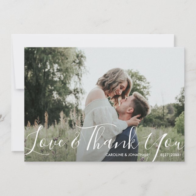 Wedding Photo Love & Thank You Pretty Elegant (Front)