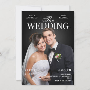 Wedding photo magazine cover invitation