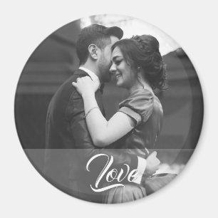 Wedding photo magnet with text Love