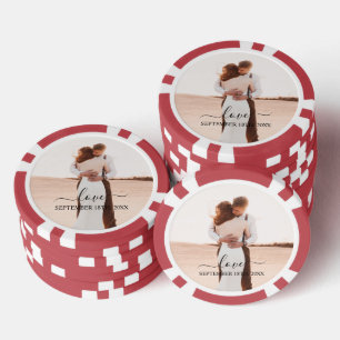 Wedding Photo Memory Love Script Anniversary Favou Poker Chips