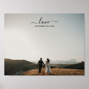 Wedding Photo Memory Love Script Wedding Poster