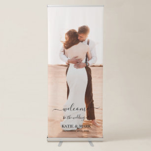 Wedding Photo Memory Love Script Wedding Retractable Banner