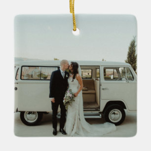 Wedding Photo Memory Newly Weds Keepsake Ceramic Ornament