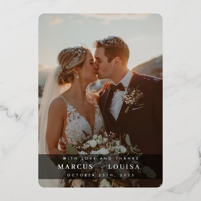 WEDDING PHOTO modern elegant chic ampersand black (Front)