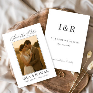 Wedding Photo Modern Elegant Script Save The Date