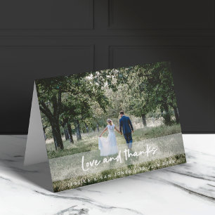 Wedding Photo   Modern Stylish Guests Love Thanks Thank You Card