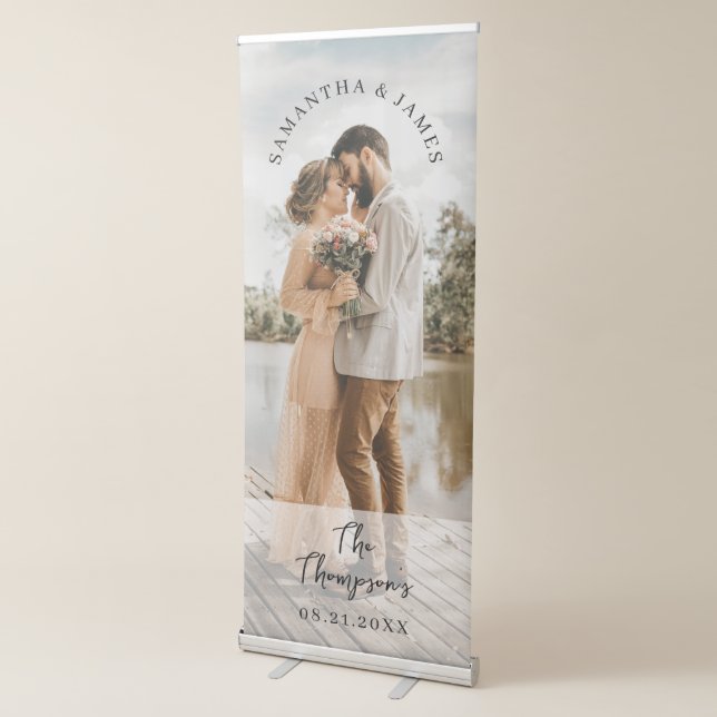 Wedding Photo Modern Welcome Retractable Banner (3/4)