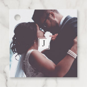 Wedding Photo Monogram Thank You Wedding Favour Tags