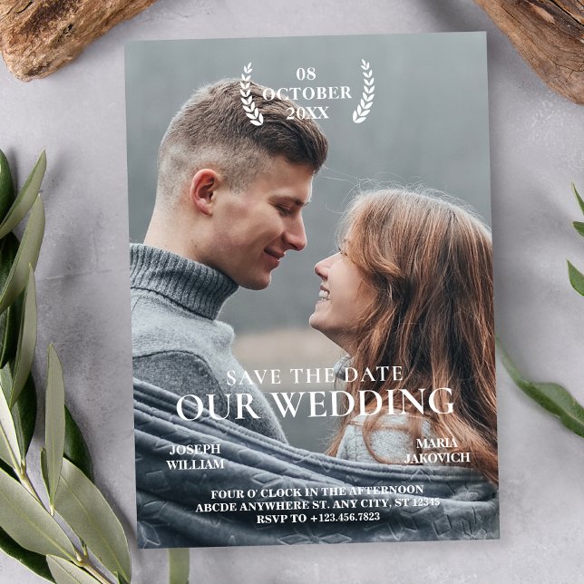 Wedding photo movie poster Modern minimalist  Save The Date (Creator Uploaded)