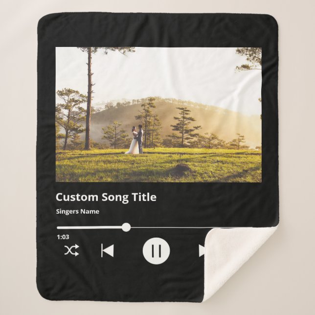 Wedding Photo Music Blanket With Song Personalised (Front)