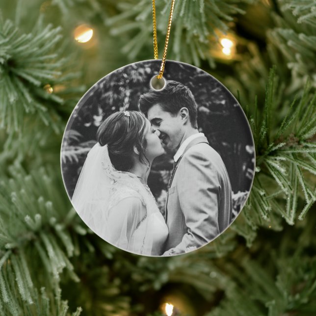 Wedding Photo Newlyweds Couple Ceramic Tree Decoration (Tree)