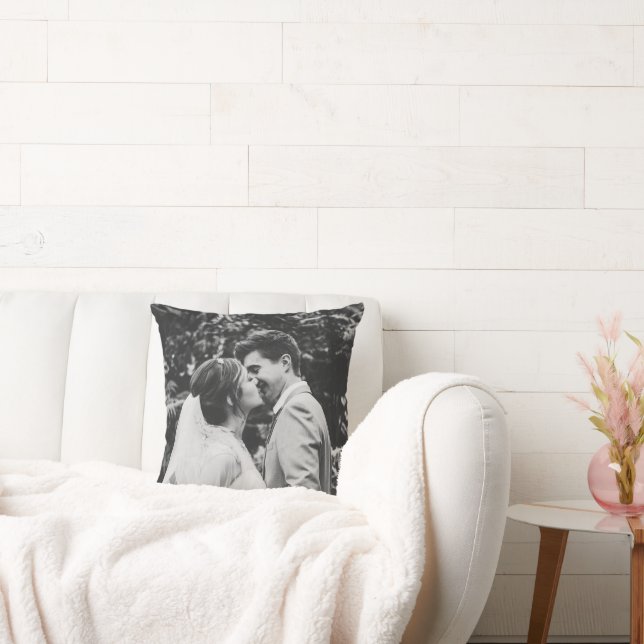 Wedding Photo Newlyweds Couple Cushion (Couch)