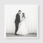 Wedding Photo Newlyweds Mr & Mrs Black White Favou Magnet<br><div class="desc">Custom Wedding PHOTO in black and white with white trim. Easy to personalise to your own favourite photo. Modern,  Classic,  Timeless Keepsake. Mix and match entire Wedding / Keepsake Collections by TMCdesigns.</div>