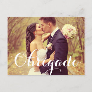 Wedding Photo Obrigado Note Cards   Postcard