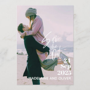 Wedding Photo Overlay Modern Elegant Save The Date Invitation