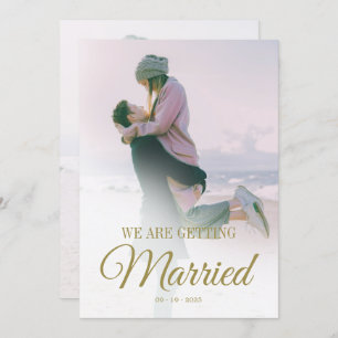 Wedding Photo Overlay Modern Elegant Simple Invitation