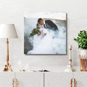 Wedding Photo Personalised Keepsake Names Date  Canvas Print