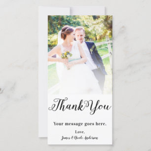 Wedding Photo Picture Black Modern Type Thank You