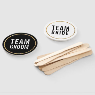 WEDDING PHOTO PROP modern black white gold Hand Fan