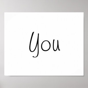 Wedding photo prop sign "You" of "Thank You"