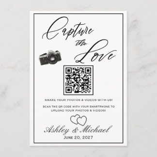 Wedding Photo QR Sign Enclosure Card