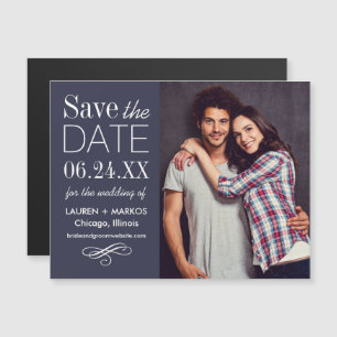 Wedding Photo Save the Date   Custom Colour Magnetic Invitation