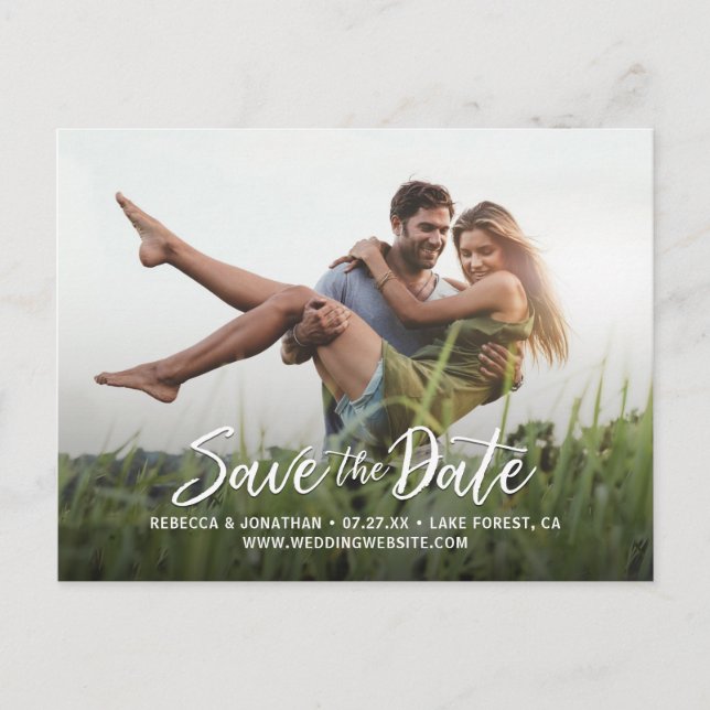 Wedding Photo Save the Date Postcards | Cheap (Front)
