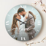 Wedding Photo Script  Large Clock<br><div class="desc">Celebrate love with our Custom Wedding Photo Script Large Clock,  featuring an elegant script and chic modern design. This personalised photo clock beautifully displays your favourite wedding photo,  making it a timeless keepsake for newlyweds or a thoughtful wedding anniversary gift!</div>