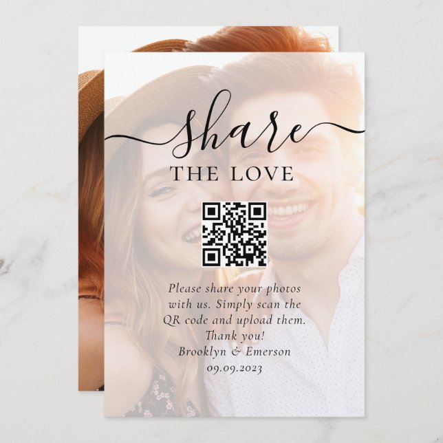 Wedding Photo Sharing Request QR Code Card (Front/Back)