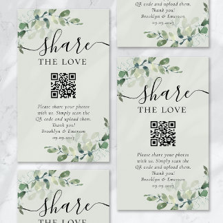 Wedding Photo Sharing Request QR Code Enclosure Card