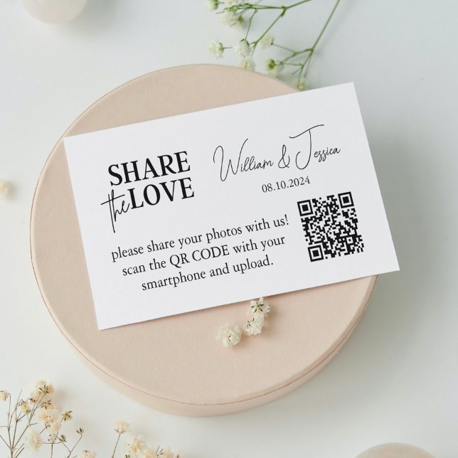 Wedding Photo Sharing With QR Code Enclosure Card (Creator Uploaded)